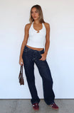 Skylar Low Rise Straight Leg Jeans Dark Indigo