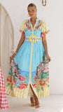 Bloom Maxi Dress Positano Blue