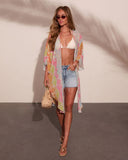 Fresh Rays Abstract Cover Up Front Tie Top