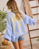 Warm Palm Graphic Knit Cardigan