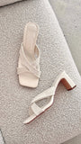 Camila Heel Ivory Linen