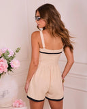 Polished Muse Contrast Trim Romper