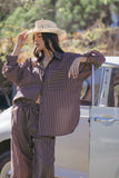 Darya Shirt Chocolate Stripe