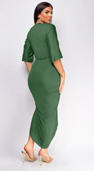 Zelia Venetian Midi Dress Green