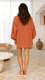 Bianca Oversized Button Up Shirt Rust
