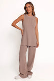 Ellory Knitted Pant Set Taupe Marle