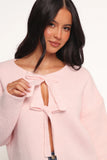 Arden Bow Cardigan Pink