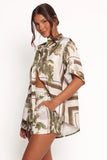 Lara Shirt Olive Print