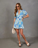 Bluebell Bloom Paisley Floral Mini Shirt Dress