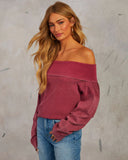 Coffee Run Off The Shoulder Sweater