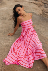 Pixie Maxi Dress Pink Red