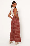 Jackson Jumpsuit Dark Red Houndstooth