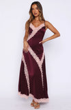 Powerful Pose Satin Maxi Dress Plum Baby Pink