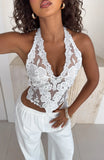 More Dreams Halter Top White
