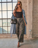 Polished Combat Rigid Straight Leg Camo Print Jeans