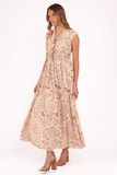 Safira Midi Dress Brown Paisley