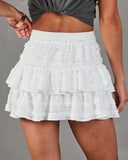 Kissed Honey Tiered Ruffle Lace Mini Skirt