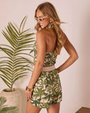 Moonlit Palms Abstract Halter Top
