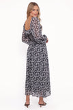 Faith Long Sleeve Maxi Dress Black Floral