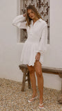 Brittney Long Sleeve Mini Dress White