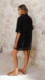 Halia Mini Shirt Dress Black