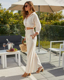 Emilee Smocked Wide Leg Cotton Pant