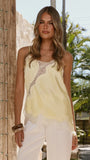 Haylia Asymmetrical Top Yellow Lace