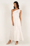 Ava One Shoulder Maxi Dress White