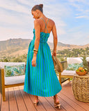Harbor Line Striped Fit And Flare Maxi Dress
