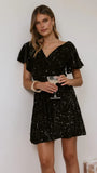 Zinnia Sequins Mini Dress Black Sequins