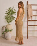Dusk Glow Fringe Crochet Cover Up Dress