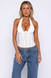 Hot Girl Halter Bustier White