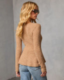 Briselle Ribbed Knit Peplum Sweater