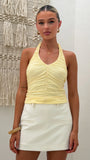 Kylie Halter Neck Top Yellow