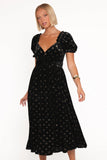 Farryn Maxi Dress Black Gold Velvet