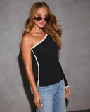 Jessia Contrast One Shoulder Top