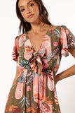 Everly Short Sleeve Maxi Dress Olive Print