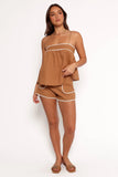 Lila Short Set Tan White