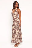Warner Halter Dress Cream Brown