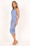 Cinna One Shoulder Midi Dress Light Blue