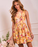 Sunlit Blossom Floral Bubble Hem Mini Dress