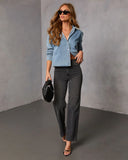 Light Layers Denim Button Down Top