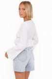 Reed Long Sleeve Top White
