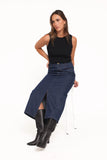 Dana Denim Midi Skirt Midnight