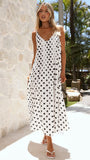 Dimmi Maxi Dress White Black Spot