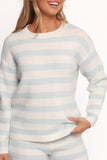 Ciaran Knitted Short Set Cream Blue