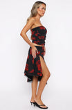 Save My Love Midi Skirt Black Scarlet Bloom