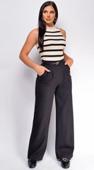 Theon Black Wide Pants