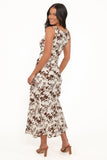 Noemi Maxi Dress Brown Floral