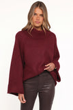 Bindy Cowlneck Knit Sweater Wine